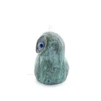 Uggla eller Glaucus: den heliga fågeln, symbol för visdom, försiktighet, låg sned medium 5x4cm Helkroppsstaty Dekorativ brons Br