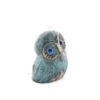 Uggla eller Glaucus: den heliga fågeln, symbol för visdom, försiktighet, låg sned medium 5x4cm Helkroppsstaty Dekorativ brons Br