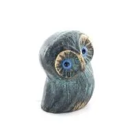 Owl or Glaucus: the sacred bird, symbol of wisdom, prudence, low oblique large 6x4cm Full body statue Bronze decorative Bronze 5