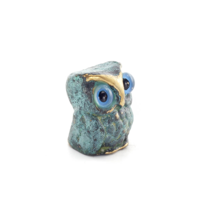 Uggla eller Glaucus: den heliga fÃ¥geln, symbol fÃ¶r visdom, fÃ¶rsiktighet, skulptur ny 2x1cm helkroppsstaty Brons dekorativ Brons 