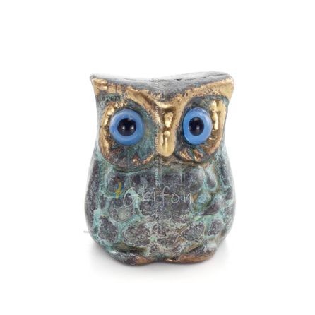 Uggla eller Glaucus: den heliga fÃ¥geln, symbol fÃ¶r visdom, fÃ¶rsiktighet, skulptur ny 3x2cm helkroppsstaty Brons dekorativ Brons 
