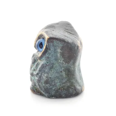 Uggla eller Glaucus: den heliga fågeln, symbol för visdom, försiktighet, skulptur ny 3x2cm helkroppsstaty Brons dekorativ Brons 