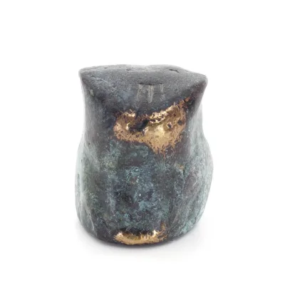 Uggla eller Glaucus: den heliga fågeln, symbol för visdom, försiktighet, skulptur ny 3x2cm helkroppsstaty Brons dekorativ Brons 