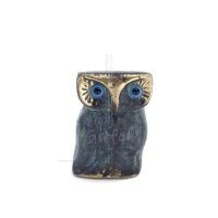 Owl or Glaucus: the sacred bird, symbol of wisdom, prudence, owl sculpture 3x2cm Full body statue Bronze decorative Bronze 1 - g