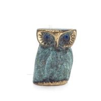 Uggla eller Glaucus: den heliga fÃ¥geln, symbol fÃ¶r visdom, fÃ¶rsiktighet, uggleskulptur 4x3cm Helkroppsstaty Brons dekorativ Bron