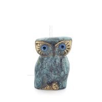 Owl or Glaucus: the sacred bird, symbol of wisdom, prudence, owl sculpture 5x4cm Full body statue Bronze decorative Bronze 1 - g