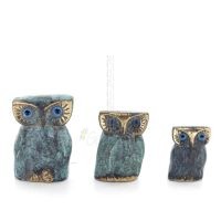 Owl or Glaucus: the sacred bird, symbol of wisdom, prudence, owl sculpture 5x4cm Full body statue Bronze decorative Bronze 6 - g