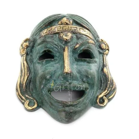 Jättemask 14x11cm Helkroppsstaty Bronsdekoration Brons 1 - grifon.se 