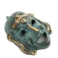 Jättemask 14x11cm Helkroppsstaty Bronsdekoration Brons 3 - grifon.se 