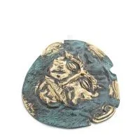 Uggla eller Glaucus: den heliga fågeln, symbol för visdom, försiktighet, gigantisk sned 9x6cm helkroppsstaty Bronsdekoration Bro