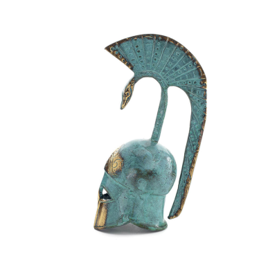 Huvudbonad, frÃ¥n antika och medeltida jÃ¤ttesoldater 17x10cm Bronsdekoration, antikens Grekland Brons 3 - grifon.se 