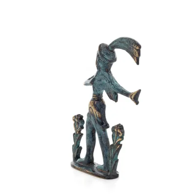 Prinsen med liljorna, minoisk civilisation Liten 12x7 cm helkroppsstaty bronsprydnad Brons 2 - grifon.se 