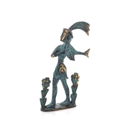 Prinsen med liljorna, minoisk civilisation Liten 12x7 cm helkroppsstaty bronsprydnad Brons 5 - grifon.se 