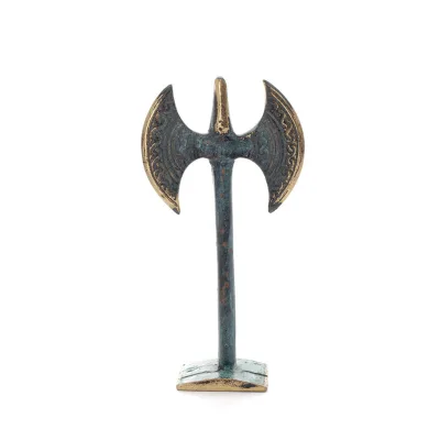 Double Pelekis: The Sanctuary, for ritual sacrifice 12x6cm Bronze ornament, Minoan civilization, ancient Greece Bronze 1 - grifo