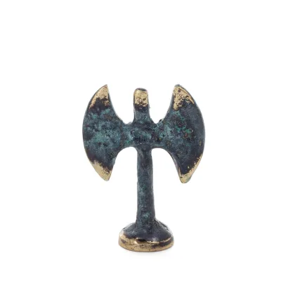 Double Pelekis: The Sanctuary, för rituella offer 4,8x3,2cm Brons prydnad, minoisk civilisation, antikens Grekland Brons 1 - gri