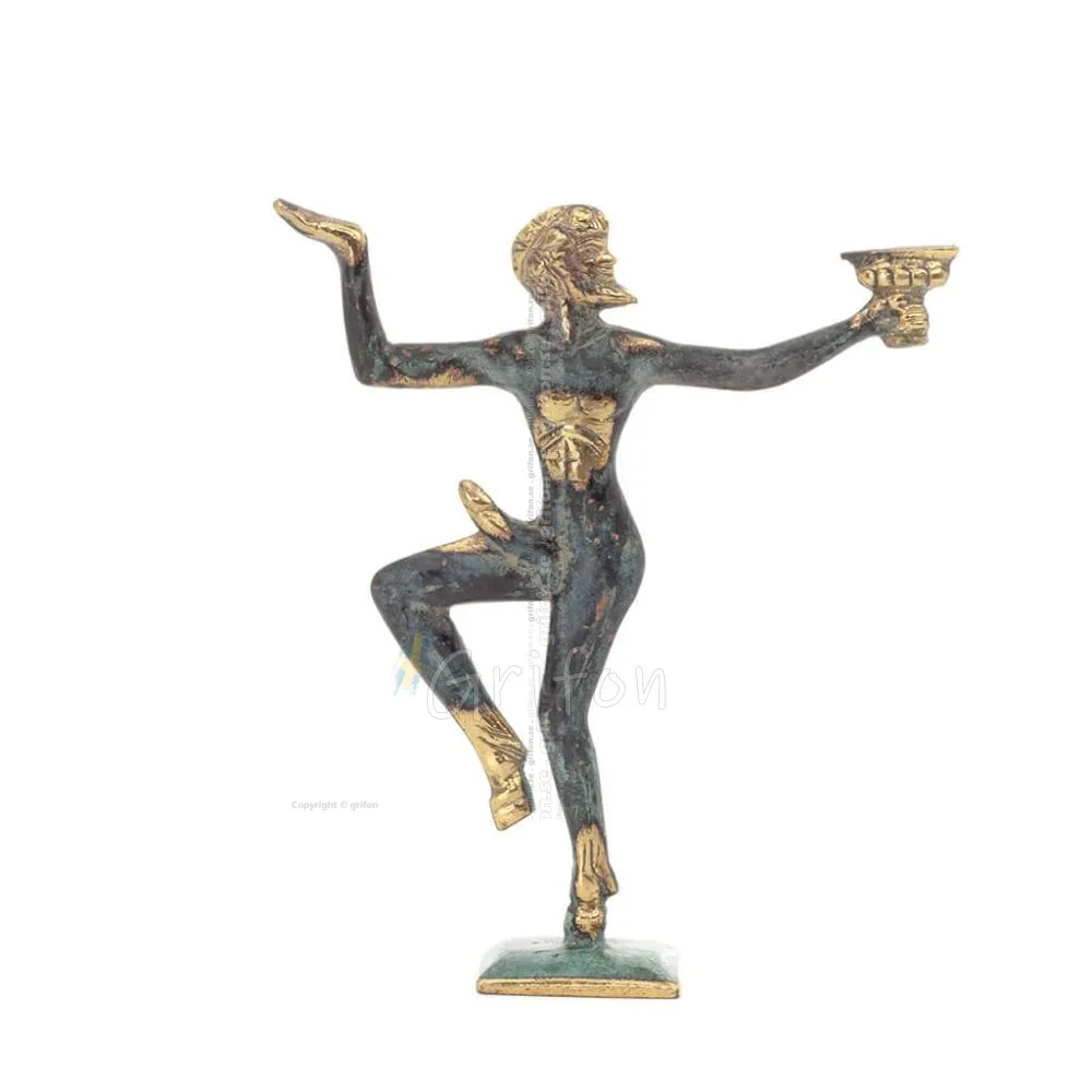 Satyr: Mythical Beings, Demons, Spirits in Mountains and Forests Sculpture 21x18cm Full Body Statue Bronze Ornament Bronze 1 - g