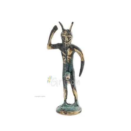 Satyr: Mytiska varelser, demoner, andar i berg och skogar Korkskruv 11 cm helkroppsstaty bronsprydnad, antikens Grekland Brons 1