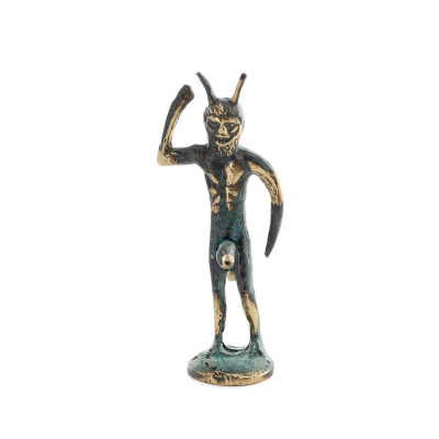 Satyr: Mythical Creatures, Demons, Spirits in Mountains and Forests Corkscrew 11cm Full Body Statue Bronze Ornament, Ancient Gre