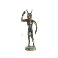 Satyr: Mythical Creatures, Demons, Spirits in Mountains and Forests Corkscrew 11cm Full Body Statue Bronze Ornament, Ancient Gre