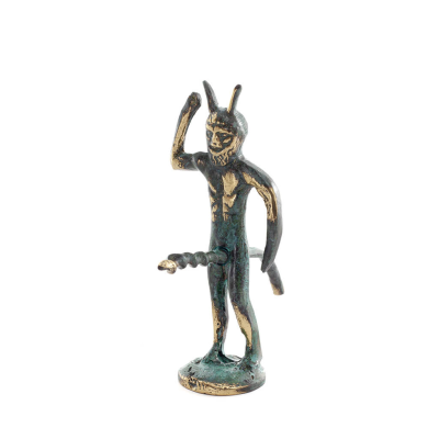 Satyr: Mythical Creatures, Demons, Spirits in Mountains and Forests Corkscrew 11cm Full Body Statue Bronze Ornament, Ancient Gre