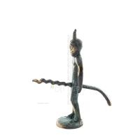 Satyr: Mythical Creatures, Demons, Spirits in Mountains and Forests Corkscrew 11cm Full Body Statue Bronze Ornament, Ancient Gre