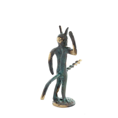 Satyr: Mythical Creatures, Demons, Spirits in Mountains and Forests Corkscrew 11cm Full Body Statue Bronze Ornament, Ancient Gre