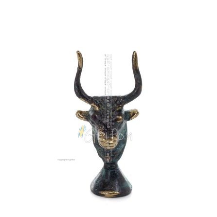 Minotaur: The Son of Queen Pasiphae, Bull Head, Bull Head 6cm Bust, Staty Brons Ornament, Minoan Era Brons 1 - grifon.se