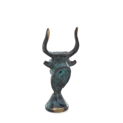 Minotaur: The Son of Queen Pasiphae, Bull Head, Bull Head 6cm Bust, Staty Brons Ornament, Minoan Era Brons 4 - grifon.se 