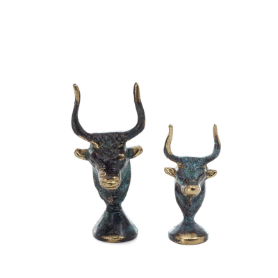 Minotaur: The Son of Queen Pasiphae, Bull Head, Bull Head 6cm Bust, Staty Brons Ornament, Minoan Era Brons 6 - grifon.se 