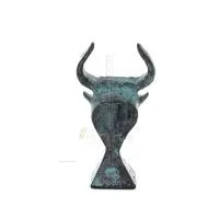 Minotaur: Drottning Pasiphaes son, tjurhuvud, tjurhuvud 9 cm byst, staty Brons dekorativ, minoisk era Brons 4 - grifon.se 