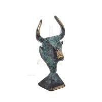 Minotaur: Drottning Pasiphaes son, tjurhuvud, tjurhuvud 9 cm byst, staty Brons dekorativ, minoisk era Brons 5 - grifon.se 