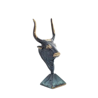 Minotaur: The Son of Queen Pasiphae, Bull Head, Bull Head 15cm Bust Statue Brons Dekorativ, Minoisk Era Brons 5 - grifon.se 