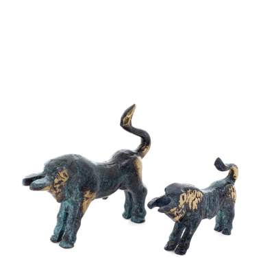 Tjur, liten tjur 7x8cm Helkroppsstaty Bronsdekoration Brons 6 - grifon.se 