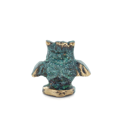 Owl or Glaucus: the sacred bird, symbol of wisdom, prudence, open wings n1 3x3cm Full body statue Bronze decoration Bronze 3 - g