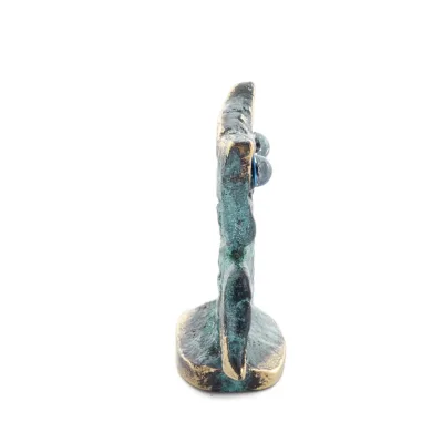 Uggla: den heliga fågeln, symbol för visdom, försiktighet, öppna vingar n2 3,7x3,7cm Helkroppsstaty Bronsdekoration Brons 4 - gr