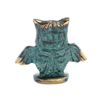 Owl or Glaucus: the sacred bird, symbol of wisdom, prudence, open wings n3 5x5.5cm Full body statue Bronze decoration Bronze 3 -