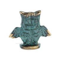 Owl or Glaucus: the sacred bird, symbol of wisdom, prudence, open wings n3 5x5.5cm Full body statue Bronze decoration Bronze 3 -