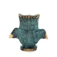Uggla eller Glaucus: den heliga fågeln, symbol för visdom, försiktighet, öppna vingar n3 7x7cm Helkroppsstaty Bronsdekoration Br