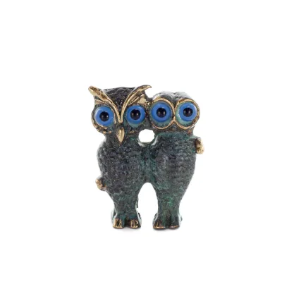 Uggla eller Glaucus: den heliga fågeln, symbol för visdom, försiktighet, jätte 8x5 cm helkroppsstaty Bronsdekoration Brons 1 - g