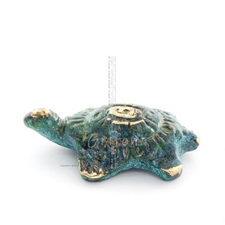 Turtle: symbolizes strength, courage, protection, wisdom, patience 4x3cm Full Body Statue Bronze Ornament Bronze 1 - grifon.se