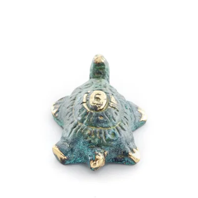 Sköldpadda: symboliserar styrka, mod, skydd, visdom, tålamod 4x3cm helkroppsstaty Brons Ornament Brons 2 - grifon.se 