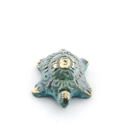 Sköldpadda: symboliserar styrka, mod, skydd, visdom, tålamod 4x3cm helkroppsstaty Brons Ornament Brons 4 - grifon.se 