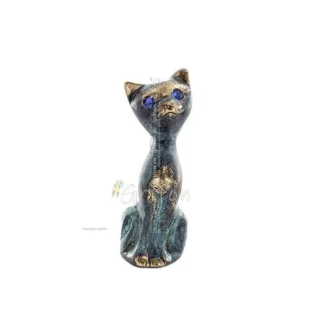 Små katter 7x2cm Helkroppsstaty Brons dekorativ, Miniatyr Brons 1 - grifon.se 