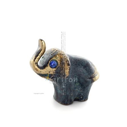 Elephant Thick 4x3cm Full Body Statue Bronze Ornament, Miniature Bronze 1 - grifon.se