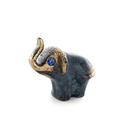 Elefant Tjock 4x3 cm helkroppsstaty Brons prydnad, miniatyr Brons 1 - grifon.se 