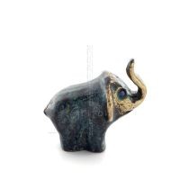 Elefant Tjock 4x3 cm helkroppsstaty Brons prydnad, miniatyr Brons 4 - grifon.se 
