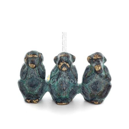 Monkeys Medium 6x3cm Full Body Statue Bronze Ornament, Miniature Bronze 1 - grifon.se
