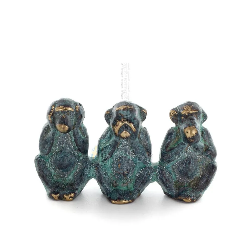 Apor Medium 6x3cm Helkroppsstaty Bronsprydnad, miniatyr Brons 1 - grifon.se 