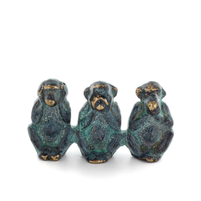 Apor Medium 6x3cm Helkroppsstaty Bronsprydnad, miniatyr Brons 1 - grifon.se 