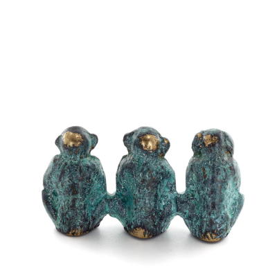 Monkeys Medium 6x3cm Full Body Statue Bronze Ornament, Miniature Bronze 3 - grifon.se 